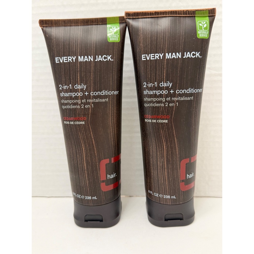 Every Man Jack Cedarwood 2-in-1 Daily Shampoo + Conditioner 8oz Set of 2